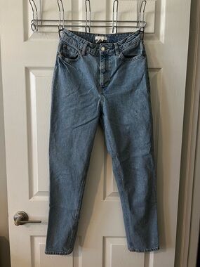 H&M High-Rise Straight Jeans - Light Blue Denim